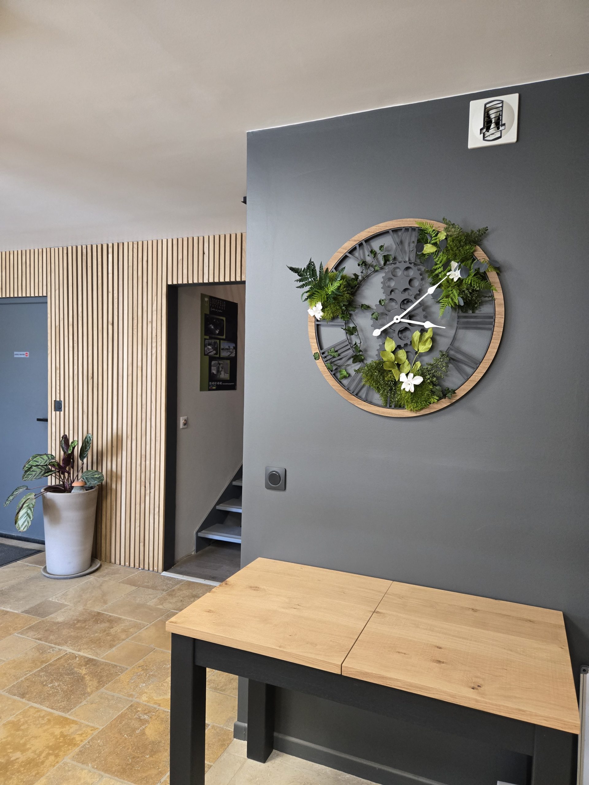 Horloge murale végétale