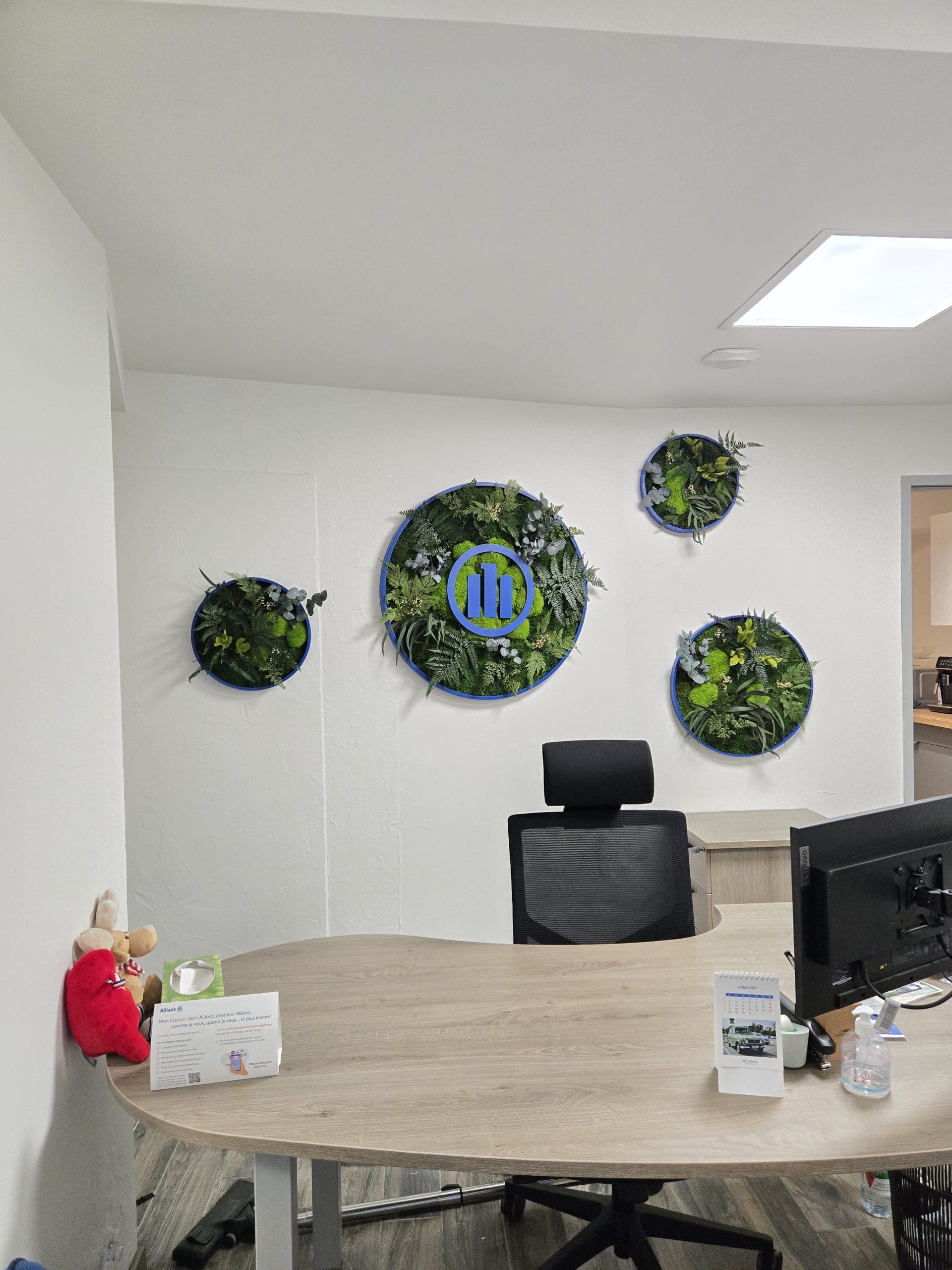 Tableau rond en végétal stabilisé